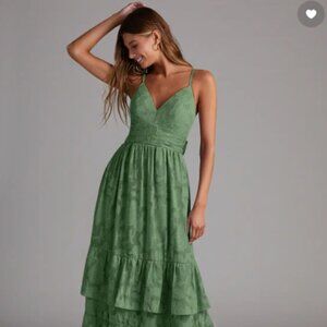 Azazie Nathalia A-Line Bridesmaid Dress in Eucalyptus Floral Burnout